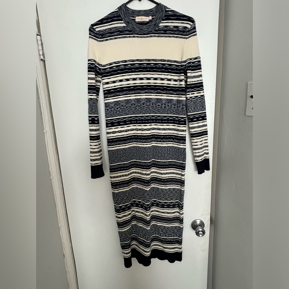 Tori Burch midi sweater striped dress size size extra small